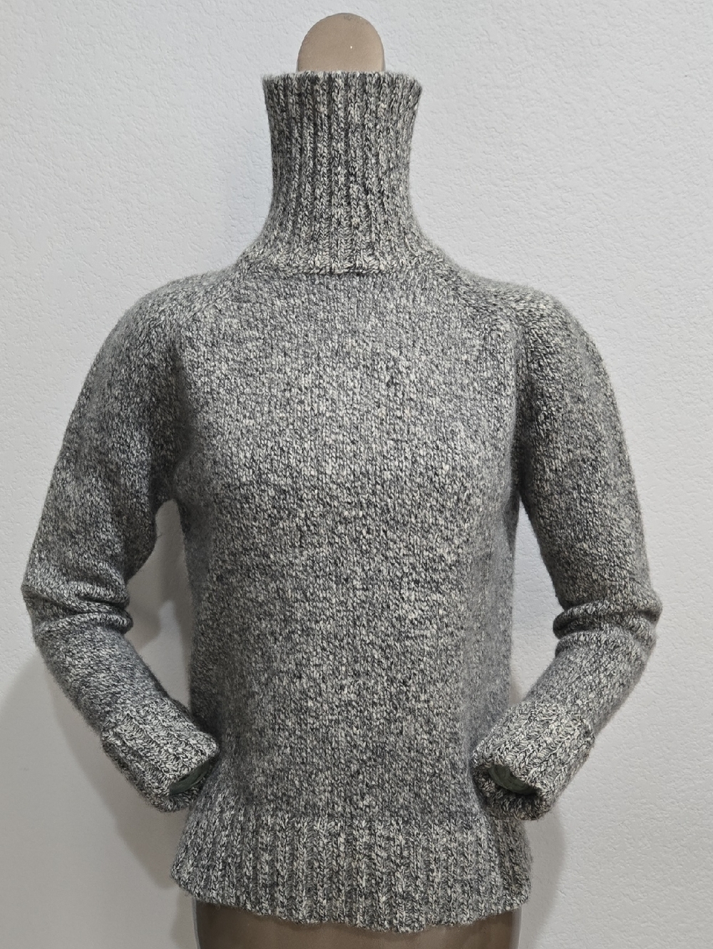 Express Marled Gray Cable Knit Sweater